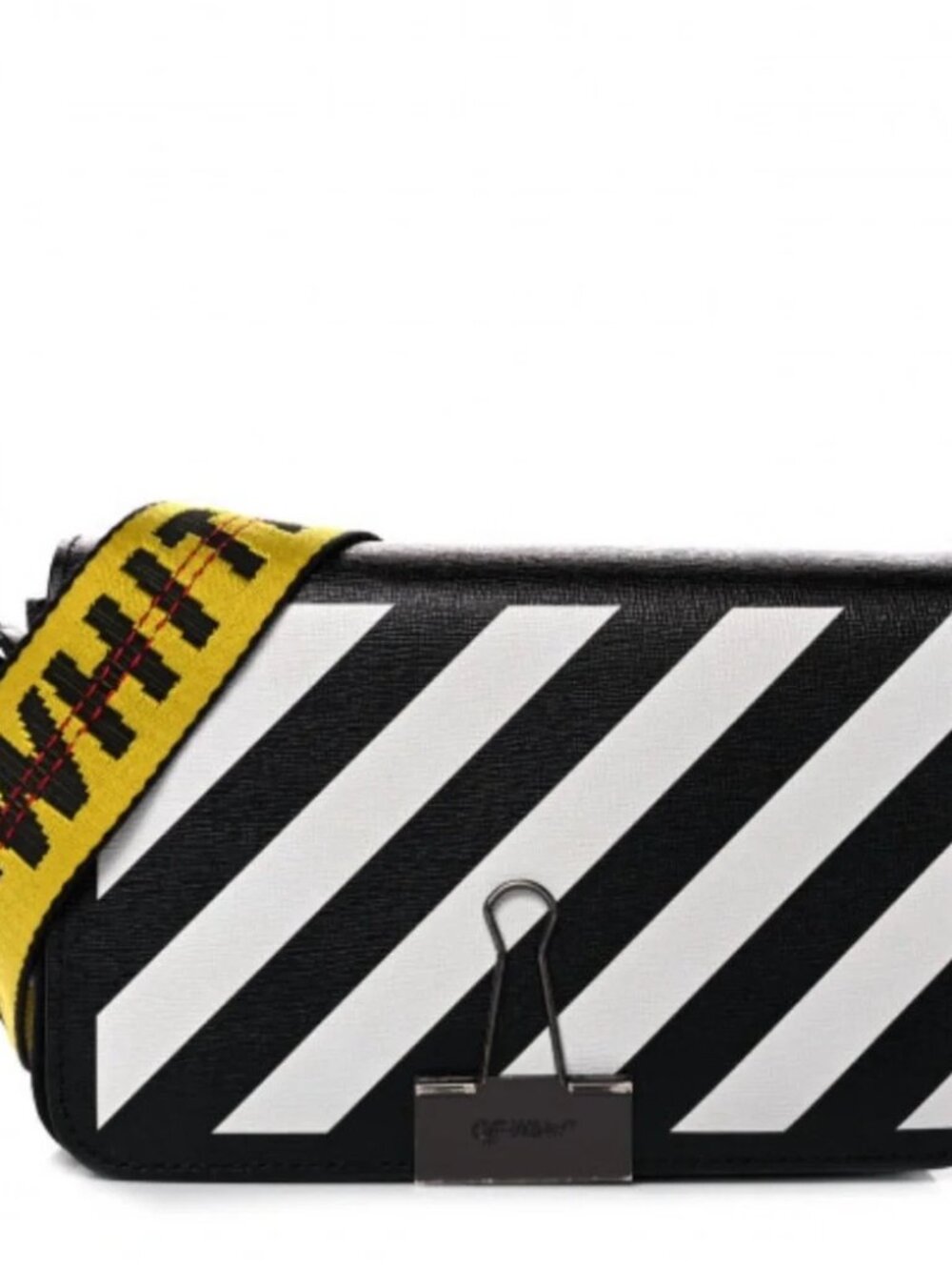 Off-White Binder Clip Mini Shoulder Bag in Diagonal Stripe with Box & Dust Bag